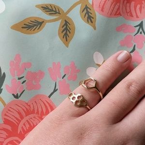 Nwot gold size 6.5 hexagon ring hive
